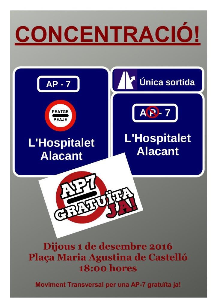 Concentració a Castelló per una AP-7 gratuïta.