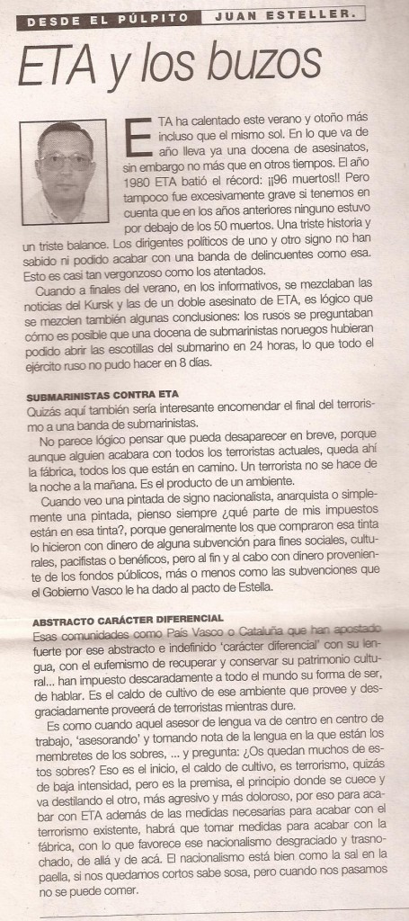 ARTICLE DEL 28.10.2000.- CAL TENIR MEMÒRIA